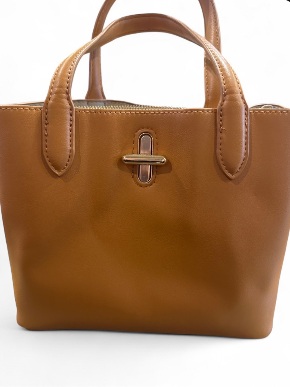 Miztique camel brown structured mini satchel tote 🤎✨